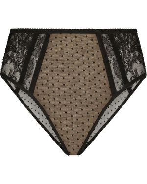 Dolce & Gabbana Dots-Lace Briefs - Natural