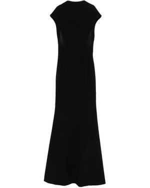 Jil Sander Cap-Sleeves Maxi Dress - Black