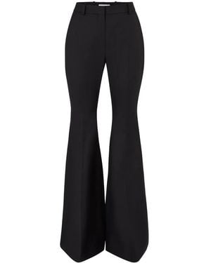 Nina Ricci Wool Gabardine Flared Trousers - Blue