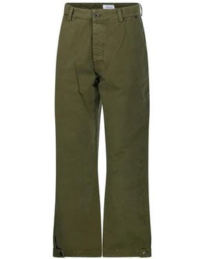 Off-White c/o Virgil Abloh Logo-Embroidered Carpenter Trousers - Green