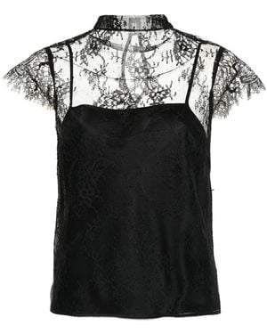 Posse Camiseta Blake De Encaje - Negro