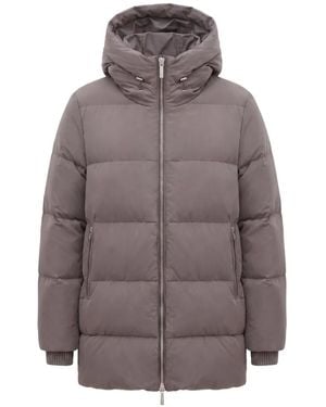 Moorer Quilted Hooded Jacket - Gray