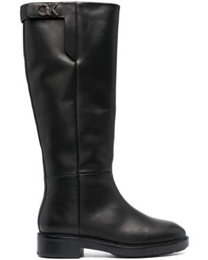Calvin Klein Botas altas con placa del logo - Negro