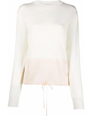 Jil Sander Drawstring Fine-Knit Jumper - White
