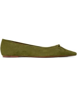 Polo Ralph Lauren Pointed Bow Suede Ballet Flat - Green