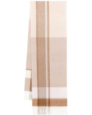 N.Peal Cashmere Cashmere Checked Scarf - Natural