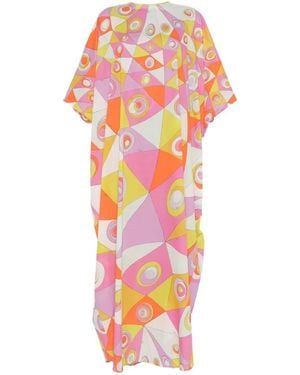PUCCI Loose Fit Maxi Dress With Tie Fastening - White