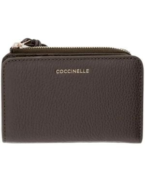 Coccinelle Small Metallic Leather Wallet - Brown