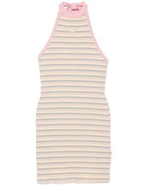 Amiri Striped Halterneck Mini Dress - White