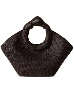 Hereu Castell Raffia Tote Bag - Black