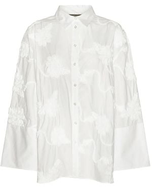 ROTATE BIRGER CHRISTENSEN Floral-Embroidered Shirt - White