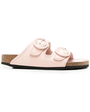 Birkenstock Debossed-Logo Slides - Pink