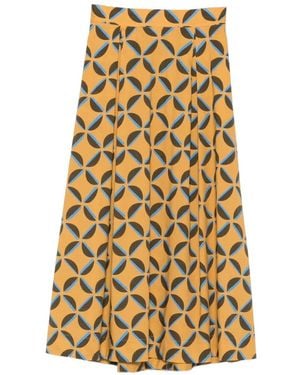 Niu Geometric-Print Pleated Skirt - Metallic