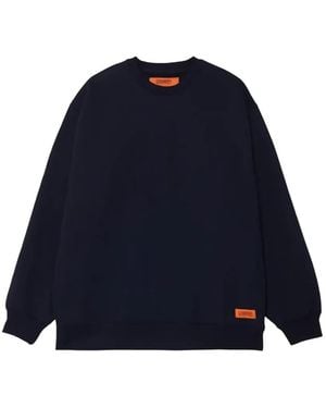Universal Overall Crew-Neck Logo-Patch Jumper - Blue