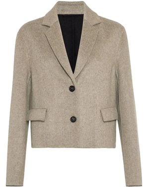 Brunello Cucinelli Cropped Blazer - Natural