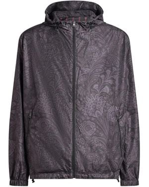 Etro Floral Paisley Windbreaker Jacket - Grey