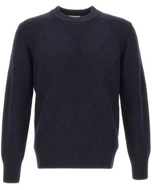 Kangra Diamond-Knit Virgin-Wool Sweater - Blue