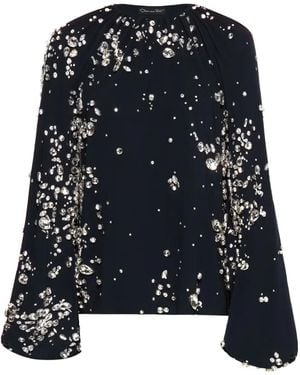 Oscar de la Renta Bluse mit Schleifen - Schwarz