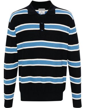 Woolrich Polo A Righe Melton - Blu