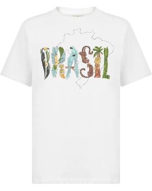 FARM Rio Brasil-Print Relaxed-Fit T-Shirt - White