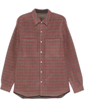 Rick Owens Checked Patch-Pocket Shirt - Purple