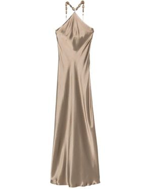 STAUD Bead-Embellished Slip Maxi Dress - Natural