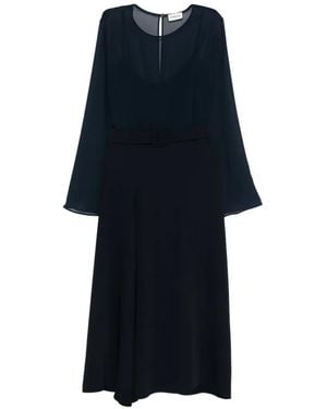 P.A.R.O.S.H. Belted Flared Dress - Blue