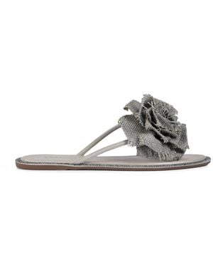 Le Silla Rose Floral-Embellishment Sandals - White