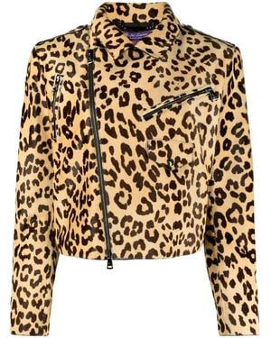 Ralph Lauren Bevelyn Leopard-Print Jacket - Black