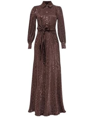 Nissa Viskose-Midikleid Mit Leopardenprint - Braun