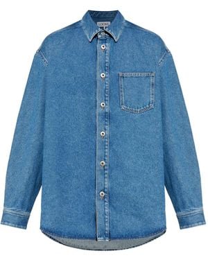 Loewe Anagram Denim Cotton Shirt - Blue