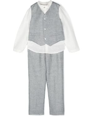 Mimilù Costume Trois Pièces En Lin - Gris