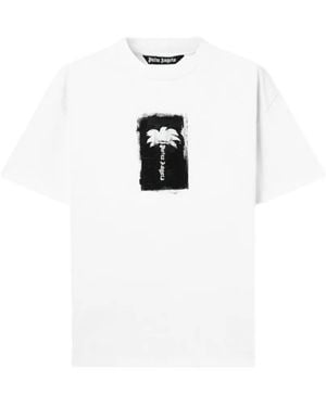 Palm Angels T-Shirt Mit Gebürstetem Effekt - Weiß