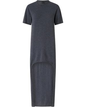 Pinko Asymmetric-Hem Knitted Mini Dress - Blue