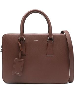 Sandro Reconstituted Leather Briefcase - Brown