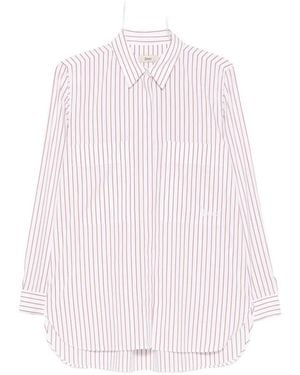 Herno Vertical-Stripe Long-Sleeve Shirt - Pink