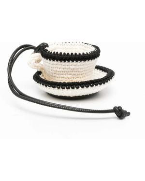 JW Anderson Crocheted-Cup Charm - White