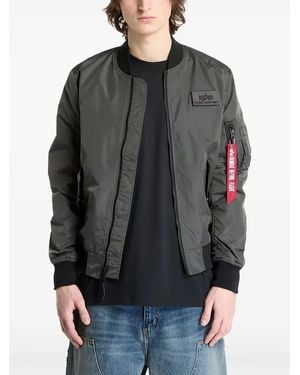 Alpha Industries Zip-Up Bomber Jacket - Grey