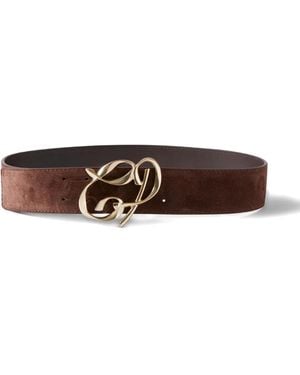 Claudie Pierlot Logo-Plaque Suede Belt - Marrone