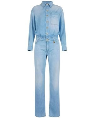 Elisabetta Franchi Denim Cotton Jumpsuit - Blue