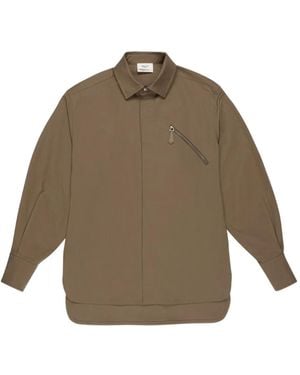 Bally Hemd mit Reißverschlusstaschen - Natur