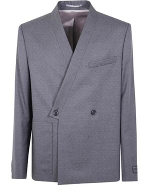 KENZO Double-Breasted Wool Jacket - Blue