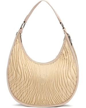 Roberto Cavalli Medium Bologna Matelassé Shoulder Bag - Natural