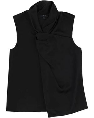 Theory Twisted Sleeveless Top - Black
