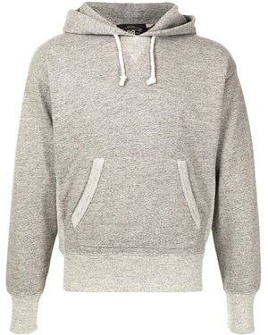RRL Rib-Edge Drawstring Hoodie - Gray