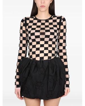 Max Mara Checkerboard Stretch Jersey - Black