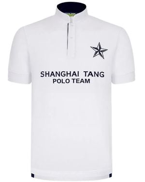 Shanghai Tang Star-Appliqué Polo Shirt - White