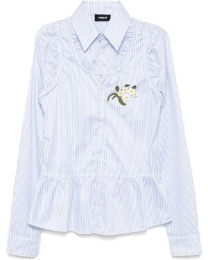 Egonlab Camisa A Rayas De Algodón - Blanco