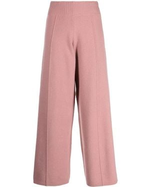 Pringle of Scotland Seam-Detail Wide-Leg Pants - Pink