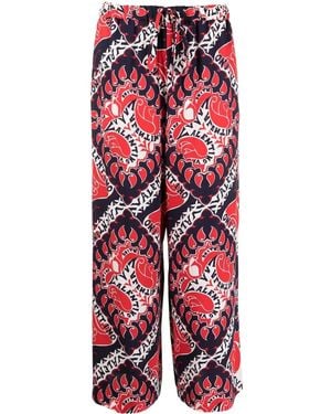 Valentino Garavani Archive Manifesto-Print Pants - Red